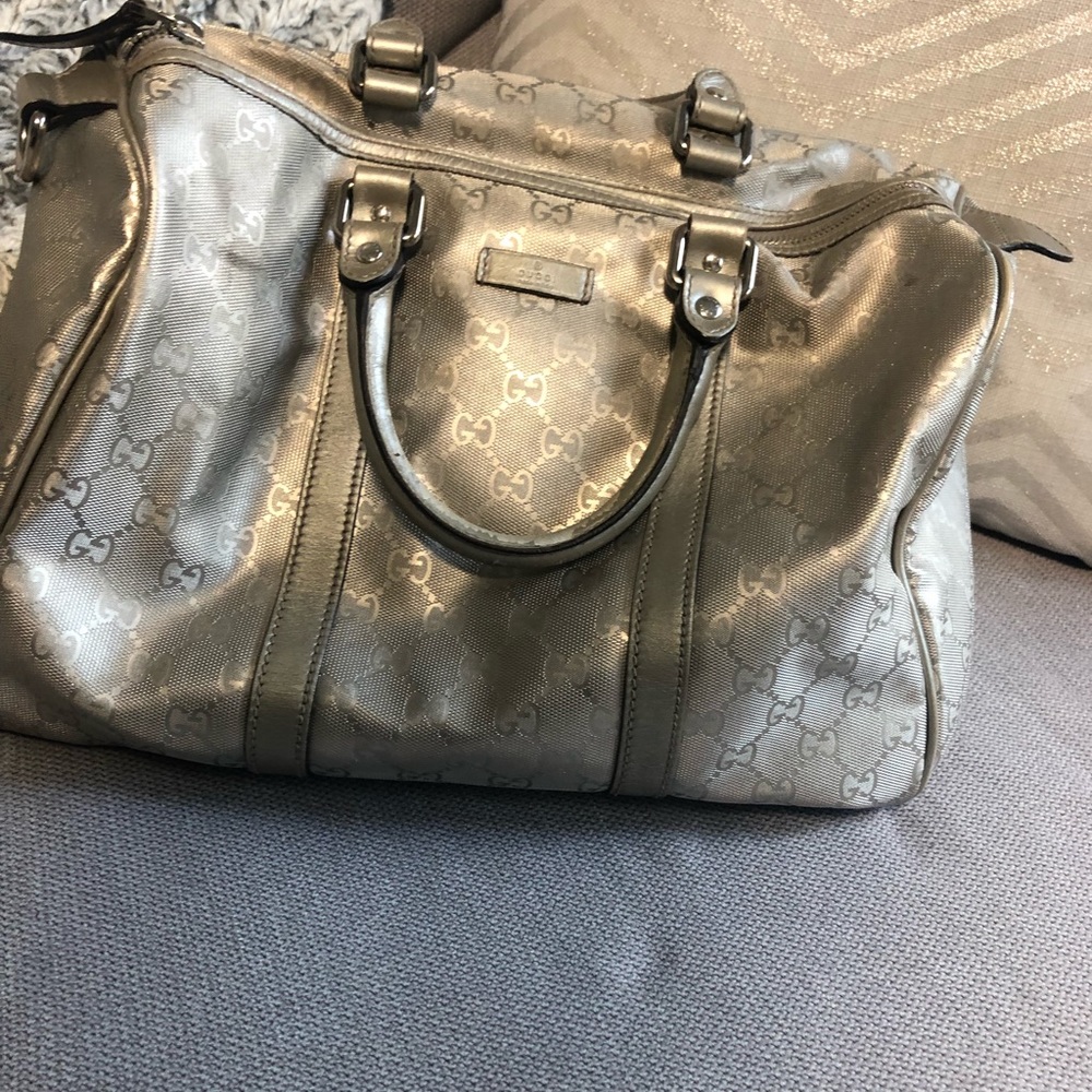 Authentic GUCCI Silver Large Purse